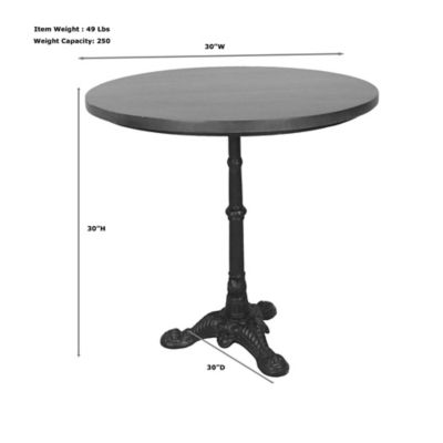 Image showing 4 th Carolina Chair & Table Rectangular Talia Bistro Table, 30 in., Chestnut/Black