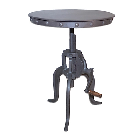 Carolina Chair & Table Portland Adjustable Crank Accessory Table, Industrial