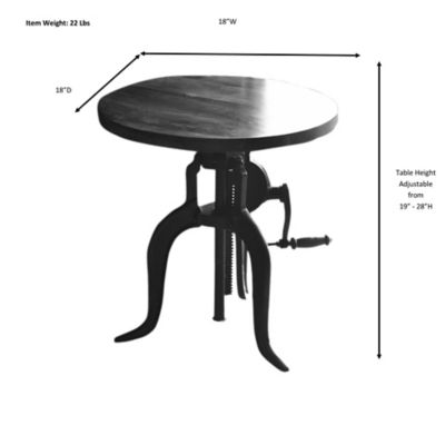 Image showing  Portland Adjustable Crank Accessory Table, Industrial