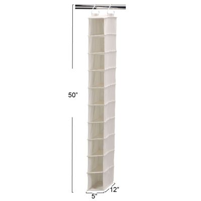 Image showing  10-Pocket Canvas Hanging Closet Organizer, 48 in. x 5 in. x 12 in., Natural