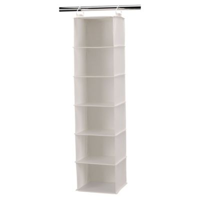 Household Essentials 6-Shelf Canvas Hanging Closet Organizer with Plastic Shelves, 48 in. x 12 in. x 12 in.