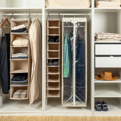 Image showing 8 th Household Essentials Canvas Hanging Wardrobe, 54 in. x 15 in. x 20 in., Natural
