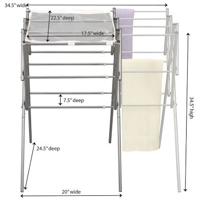 Image showing 5 th Household Essentials Expandable Clothes Drying Rack, Silver