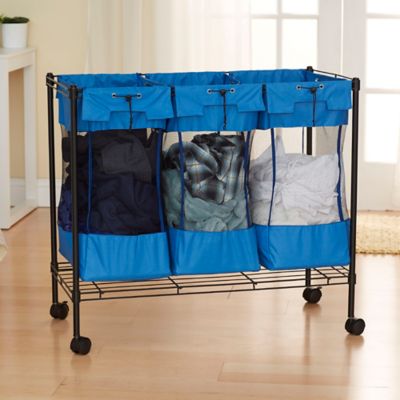Image showing  Blue Triple Storage Bin, 32.5 in. x 35.375 in. x 17.75 in.