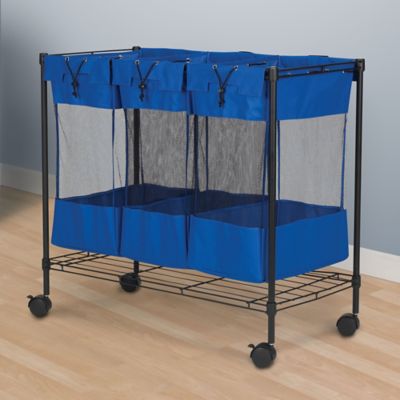 Image showing  Blue Triple Storage Bin, 32.5 in. x 35.375 in. x 17.75 in.