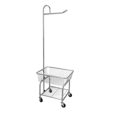 Household Essentials Laundry Butler Rolling Cart with Laundry Basket and Hanging Bar