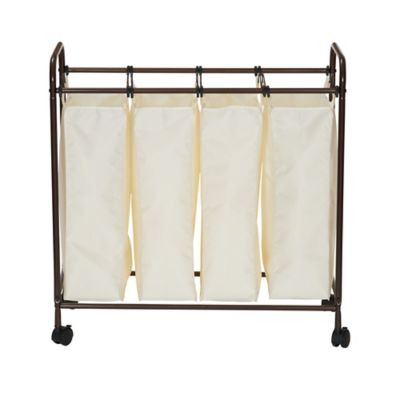 Image showing 8 th Household Essentials Rolling Quad Laundry Sorter
