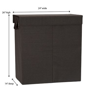 Image showing 7 th Household Essentials Collapsible Double Laundry Sorter, Black