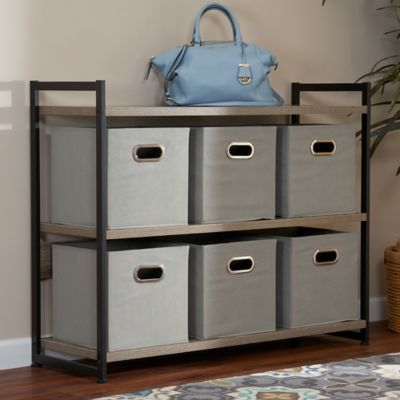 Image showing  Gray Open Fabric Cube Storage Bins, 11 in. x 11 in. x 11 in., 6 pc.