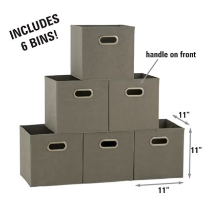 Image showing  Gray Open Fabric Cube Storage Bins, 11 in. x 11 in. x 11 in., 6 pc.