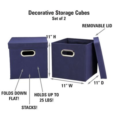 Image showing  Navy Storage Cubes, 11 in. x 11.4 in. x 11.4 in., 2 pc.