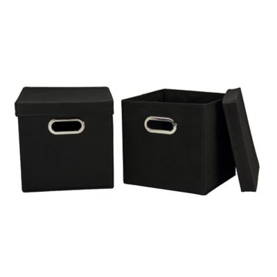 Household Essentials Black Storage Cubes, 11 in. x 11.4 in. x 11.4 in., 2 pc.