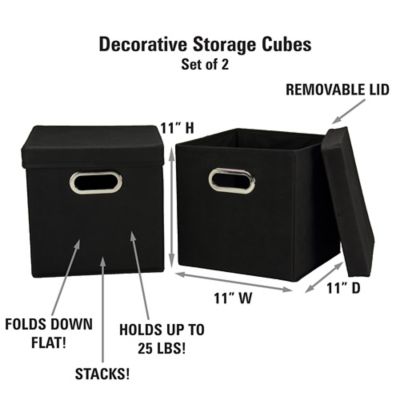 Image showing  Black Storage Cubes, 11 in. x 11.4 in. x 11.4 in., 2 pc.