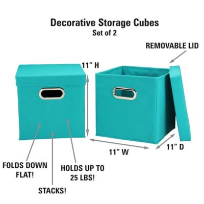 Image showing 1 th Household Essentials Aqua Storage Cubes, 11 in. x 11.4 in. x 11.4 in., 2 pc.