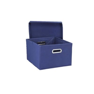 Image showing  Navy Collapsible Storage Box Set, 8 in. x 13 in. x 15 in., 2 pc.