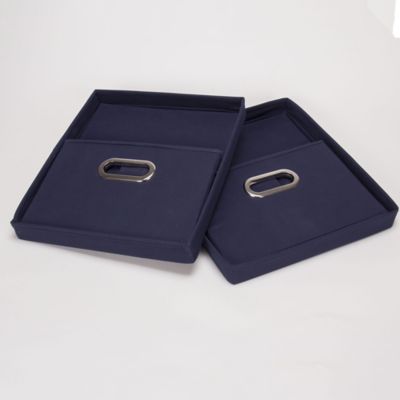 Image showing  Navy Collapsible Storage Box Set, 8 in. x 13 in. x 15 in., 2 pc.