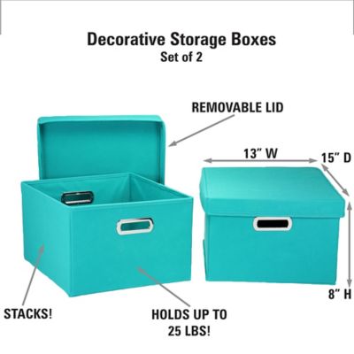Image showing  Aqua Collapsible Storage Box Set, 8 in. x 13 in. x 15 in., 2 pc.