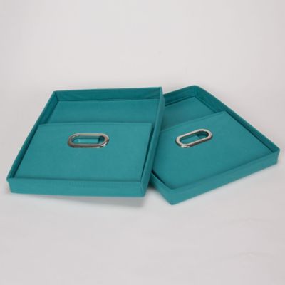 Image showing  Aqua Collapsible Storage Box Set, 8 in. x 13 in. x 15 in., 2 pc.