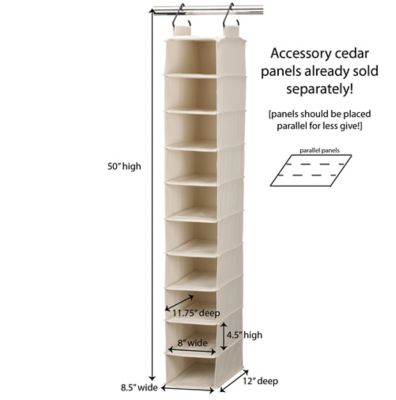 Image showing  10-Shelf Cedarline Wide Hanging Shoe Organizer, 50 in. x 8.5 in. x 12 in.