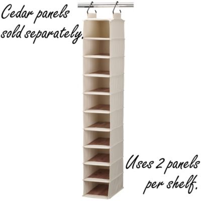 Image showing  10-Shelf Cedarline Wide Hanging Shoe Organizer, 50 in. x 8.5 in. x 12 in.