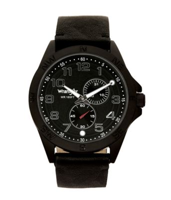 Wrangler Men's 48 mm Case Sport Watch with Polyurethane Strap, Black