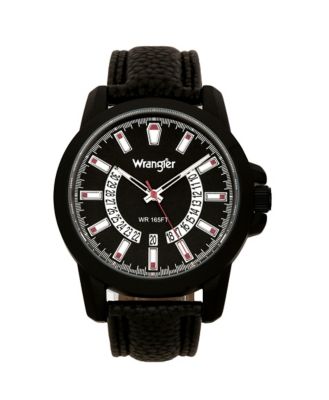 Wrangler Men's 46 mm Case Sport Watch, Black Dial