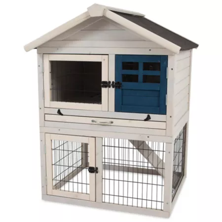 Precision 2-Tier Outdoor Rabbit Hutch 41.5-in x 32-in x 33-in Rabbit Hutches