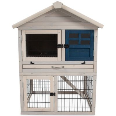 Image showing  2-Story Outdoor Rabbit Playhouse Hutch, 41.5 in. x 32 in. x 33 in.