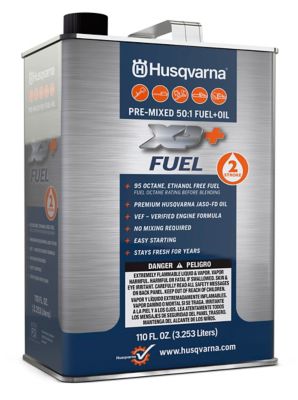 Husqvarna XP+ Premixed 50:1 Fuel + Oil for 2-Stroke Engines, Ethanol-Free High Octane Fuel, 110 oz, 596834101