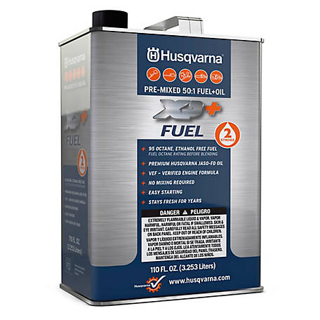 Husqvarna XP+ Premixed 50:1 Fuel + Oil for 2-Stroke Engines, Ethanol-Free High Octane Fuel, 110 oz