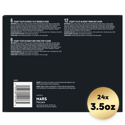 Image showing  Adult Small Breed Filet Mignon, NY Strip and Prime Rib Filets in Gravy Wet Dog Food Variety pk., 3.5 oz., 24 pk.