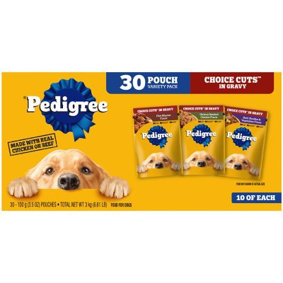 Pedigree Choice Cuts In Gravy Adult Wet Dog Food 30 Ct Variety Pack 3 5 Oz Pouches 6 6 Lb At Tractor Supply Co