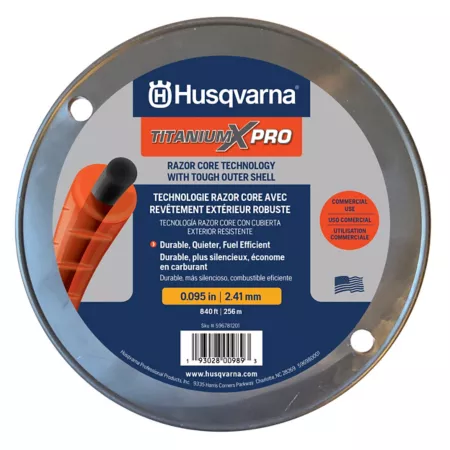 Husqvarna TitaniumX Pro Dual Polymer Trimmer Line 0.095 in x 3 lb. Trimmer Lines Spools & Blades