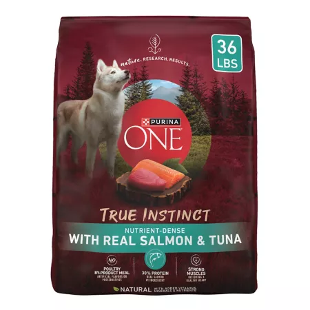 Purina ONE Adult True Instinct Dry Dog Food Natural High Protein Formula Real Salmon and Tuna Dry Dog Food