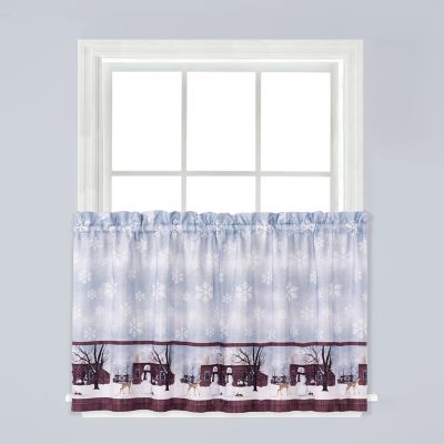 SKL Home Friendly Beasts Tier Holiday Curtains, 57 in. x 36 in., 1 Pair