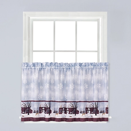 SKL Home Friendly Beasts Tier Holiday Curtains, 57 in. x 36 in., 1 Pair
