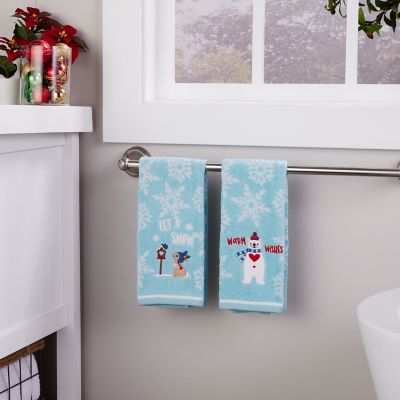 Seasonal Accents Hand Towels Easter Rabbit Set of 2