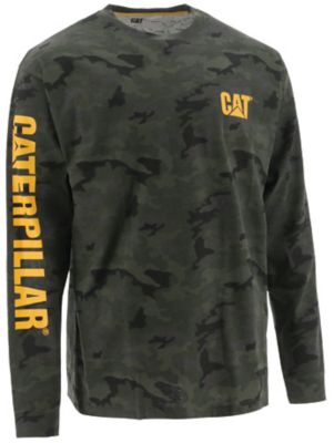 Caterpillar Men's Long-Sleeve Trademark Banner T-Shirt, 6 oz.