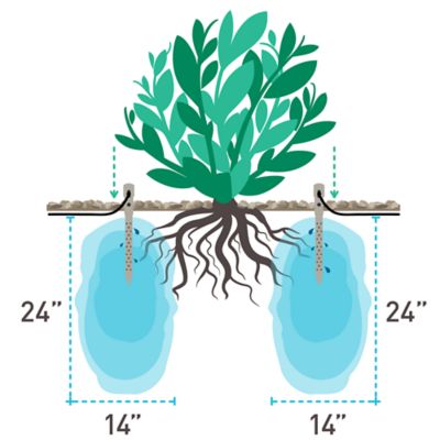 Image showing  14 in. Deep Drip Watering Stakes, 3-Pack