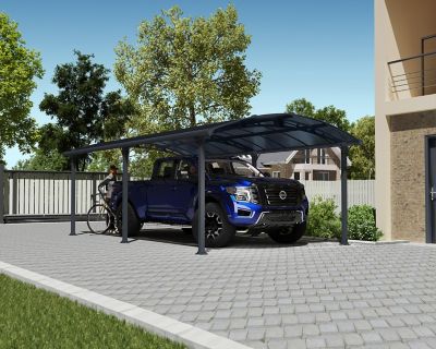 Image showing  12 ft. x 21 ft. Arcadia Carport/Patio Cover Kit, Gray