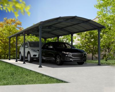 Image showing  12 ft. x 28 ft. Arcadia Carport/Patio Cover Kit, Gray