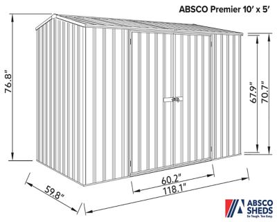 Image showing  10 x 5ft. Premier Metal Shed