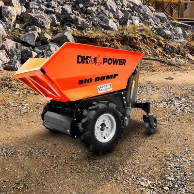 DK2 Power 8 cu. ft. 1,100 lb. Capacity 48V Electric Battery Powered Hydraulic Dump Cart with Oversized All-Terrain ATV Tires