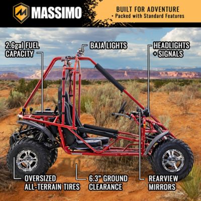 Image showing 8 th Massimo GKA200 169cc Gas Powered Two-Seat Go-Kart