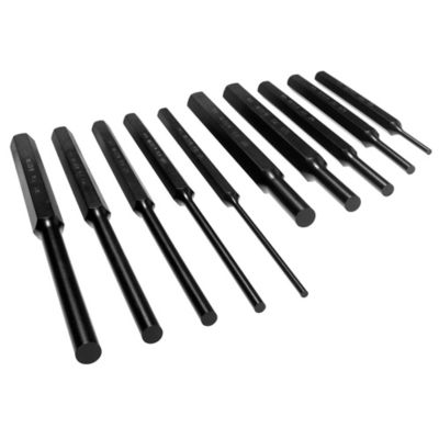 Mayhew Assorted Pro Pin Punch Set, 1/8 in., 1/4 in., 5/16 in., 3/8 in. and 3/16 in. Pin and Long Pin Punches, 10 pc.