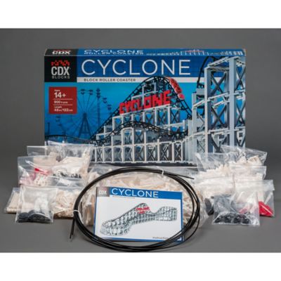 Image showing  900+ pc. Cyclone Gravity-Powered Roller Coaster Model Building Brick Set