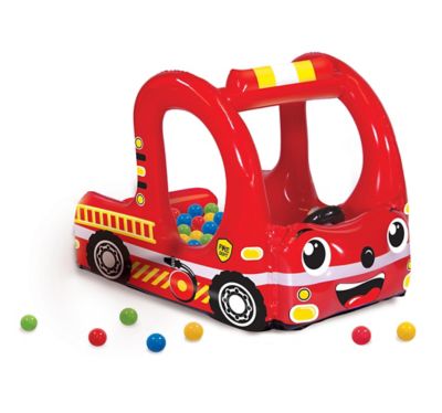 Banzai Rescue Fire Truck Play Center Inflatable Ball Pit, 38 in. L x 30 in. W x 26 in. H, 20 ct. Balls