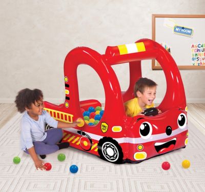 Image showing  Rescue Fire Truck Play Center Inflatable Ball Pit with 20 Balls, 38 in. x 30 in. x 26 in.