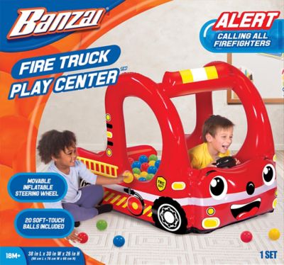 Image showing  Rescue Fire Truck Play Center Inflatable Ball Pit with 20 Balls, 38 in. x 30 in. x 26 in.
