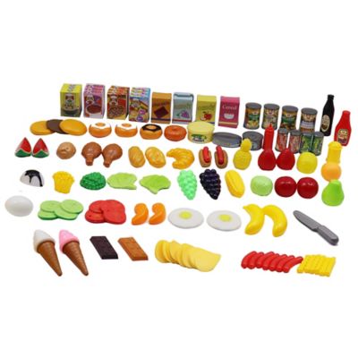 Image showing  Pretend Food Set with Carry Bag - Plastic Food Toys
